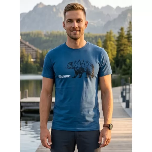  Tricou pentru bărbați cu mâneci scurte ALTISPORT ALM193129 DENIM 