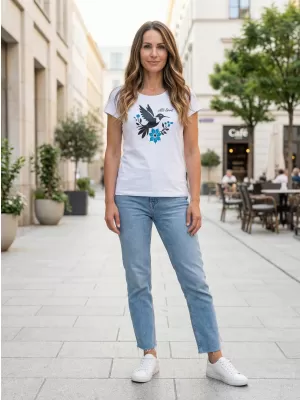 Tricou pentru femei cu mâneci scurte ALTISPORT ALW192122 ALB