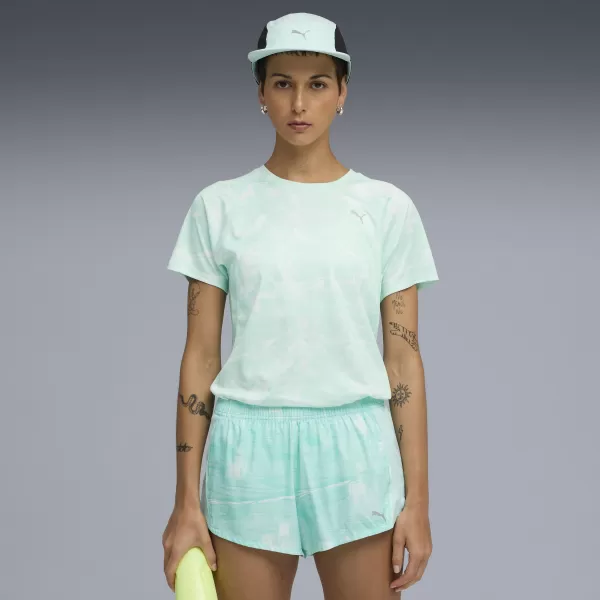  Tricou de damă PUMA W RUN VELOCITY AOP TEE 52759945 TOPITURĂ DE MENTĂ 