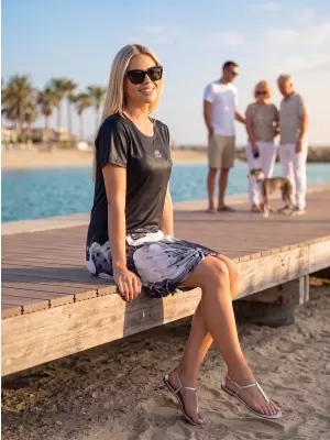 Tricou premium extins pentru femei ALTISPORT VOJ/ALW090SAT02 NEGRU