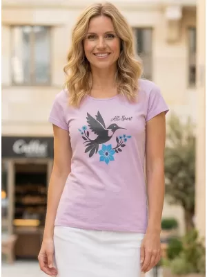 Tricou pentru femei cu mâneci scurte ALTISPORT ALW192122 ORHIDEE