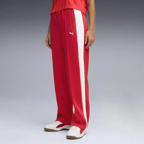  Pantaloni de trening pentru femei PUMA T7 ALWAYS ON STRAIGHT TRACK PANTS OP 62979711 PENTRU TOTDEAUNA ROȘU 