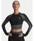 Tricou pentru femei UNDER ARMOUR UA HG RIB 1/4 ZIP 6003981-004 NEGRU