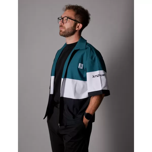  Cămașă premium pentru bărbați ALTISPORT VOJ/ALM051KOS01 KEROSEN/NEGRU 