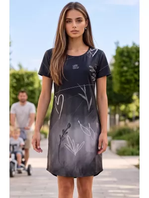 Tricou premium extins pentru femei ALTISPORT VOJ/ALW083SAT02 ALB-NEGRU