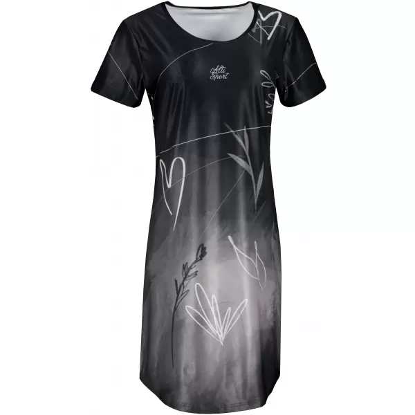  Tricou premium extins pentru femei ALTISPORT VOJ/ALW083SAT02 ALB-NEGRU 