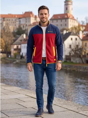 Hanorac pentru bărbați din fleece ALTISPORT GAMEL BURGUNDIA