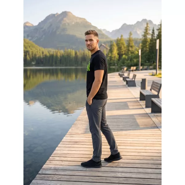  Tricou pentru bărbați cu mâneci scurte ALTISPORT ALM193129 NEGRU -GREEN 