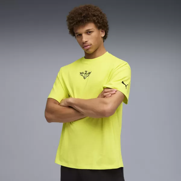  Tricou pentru bărbați PUMA MELO ALWAYZ ON 1 TEE 63075504 LEMON SHERBERT 