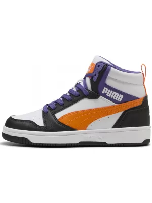 Pantofi pentru bebeluși PUMA REBOUND V6 MID JR 39383134 PUMA ALB/PORTOCALIU/NEGRU