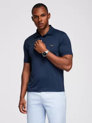 Mens t -thirt cu guler OMBRE OM-POSS-0150 ALBASTRU MARIN
