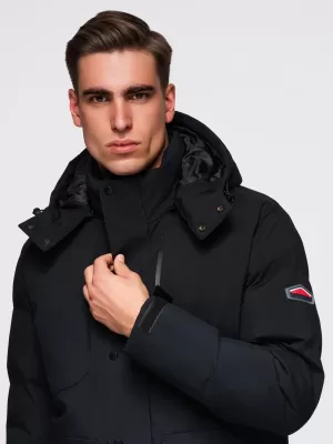 Geacă de iarnă pentru bărbați OMBRE OM-JAHP-0306 NEGRU