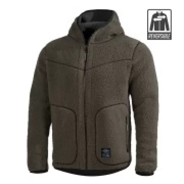  Hanorac fleece PENTAGON IANOS SHERPA 2 K09057 NEGRU/GRI LUP 