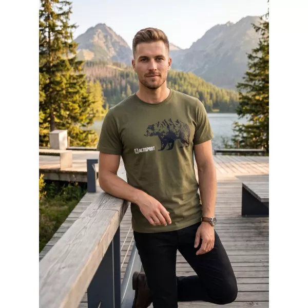  Tricou pentru bărbați cu mâneci scurte ALTISPORT ALM193129 KAKI 