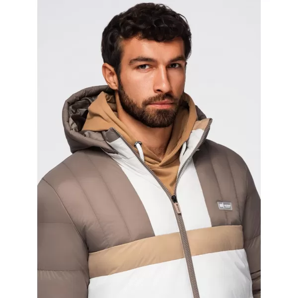  Sacou OMBRE OM-JALP-0296 BEJ ȘI ALB 