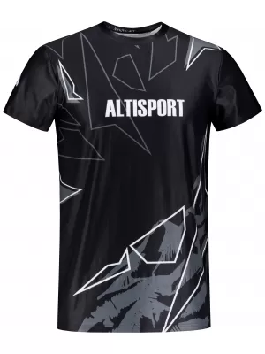 Cămașă de agrement pentru bărbați premium ALTISPORT VOJ/ALM123TR06 ALB-NEGRU