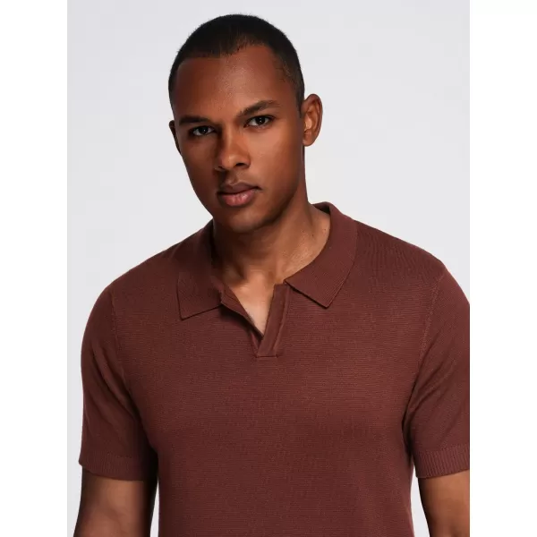  Tricou pentru bărbați OMBRE OM-POSS-0159 MARO ÎNCHIS 