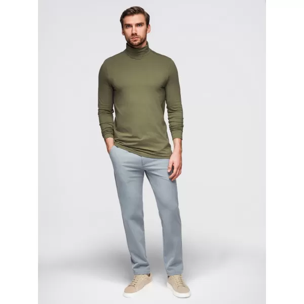  Cămaşă OMBRE OM-LSCL-0130 VERDE MĂSLIN ÎNCHIS 