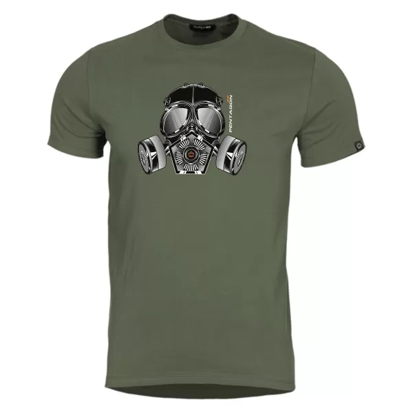  tricou PENTAGON AGERON GAS MASK K09012 VERDE MĂSLINIU 