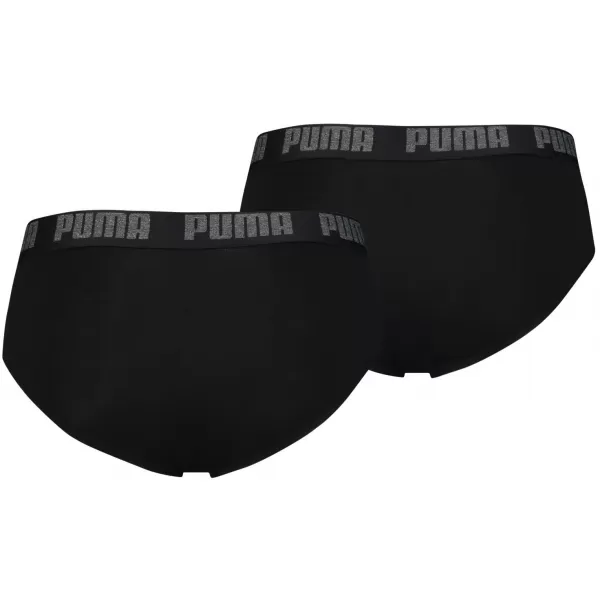  Briefuri pentru bărbați PUMA BASIC BRIEF 2P 88910006 NEGRU/NEGRU 