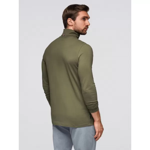  Cămaşă OMBRE OM-LSCL-0130 VERDE MĂSLIN ÎNCHIS 