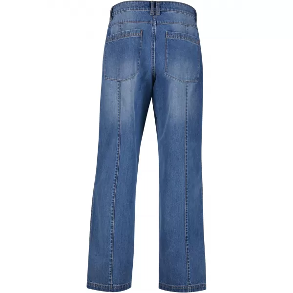  Blugi pentru bărbați URBAN CLASSICS TB7605 ALBASTRU MEDIU PROFUND SPĂLAT 