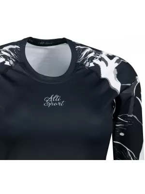 Tricou funcțional pentru femei cu mâneci lungi premium ALTISPORT VOJ/ALW114TR03 NEGRU
