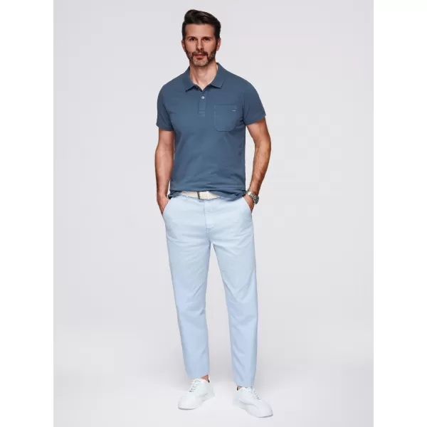  Mens t -thirt cu guler OMBRE OM-POWS-0142 ALBASTRU ÎNCHIS 