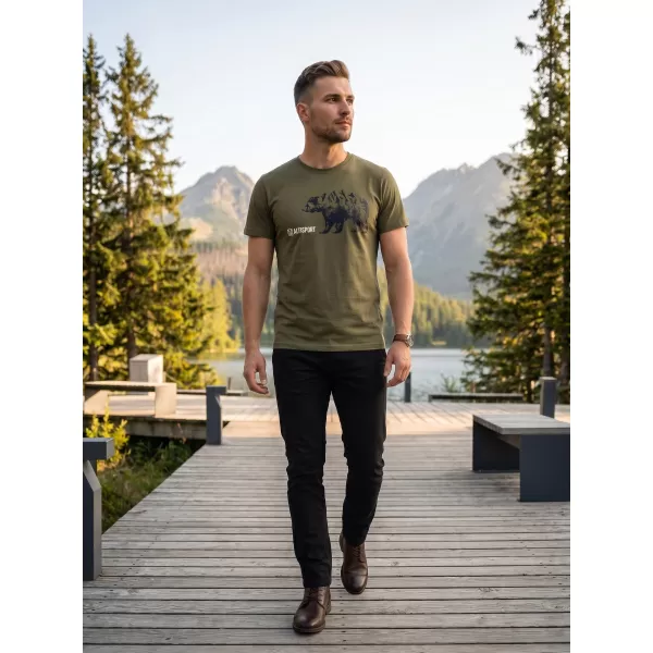  Tricou pentru bărbați cu mâneci scurte ALTISPORT ALM193129 KAKI 