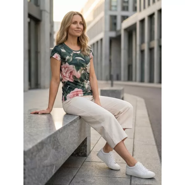  Cămașă de agrement pentru femei premium ALTISPORT VOJ/ALW097TR06 FLORI ROZ 