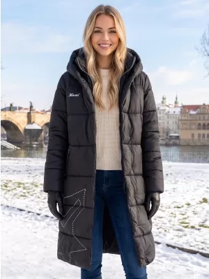 Palton de damă KIXMI VENECIA NEGRU/ALB