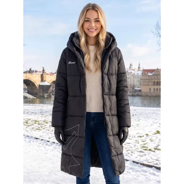  Palton de damă KIXMI VENECIA NEGRU/ALB 