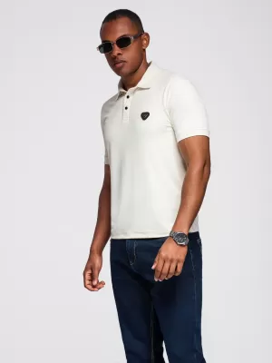 Mens t -thirt cu guler OMBRE OM-POSS-0150 CREMĂ