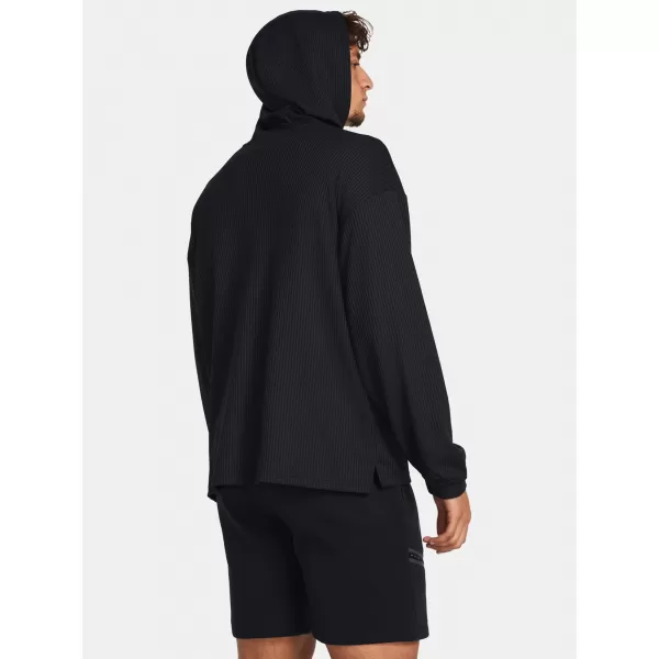  Hanorac pentru bărbați UNDER ARMOUR UA RIVAL WAFFLE HOODIE 1383108-001 NEGRU 