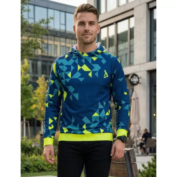  Hanorac funcțional premium pentru bărbați ALTISPORT VOJ/ALM108MI01 BLEUMARIN-GALBEN NEON 