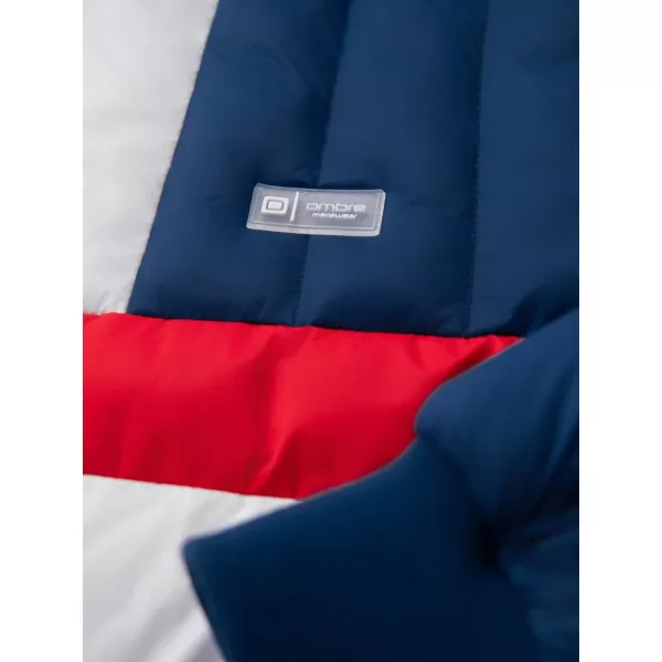  Sacou OMBRE OM-JALP-0296 ALBASTRU ȘI ALB 