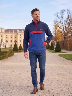 Hanorac pentru bărbați din fleece ALTISPORT GARM ALBASTRU
