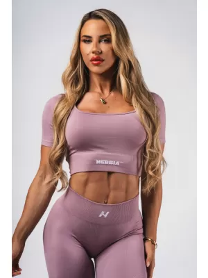 Crop top model fără sudură FLOW SEAMLESS 499 PINK Nebbia
