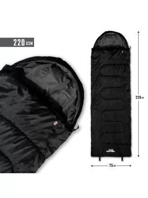 Sac de dormit PENTAGON SENTINEL SLEEPING BAG 220GR/M² D19001 NEGRU