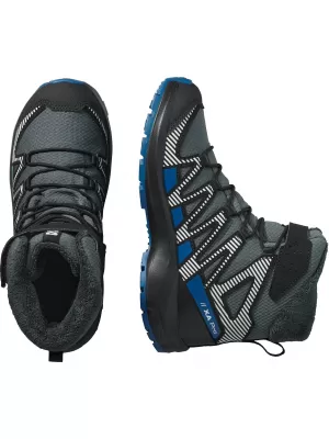 Pantofi pentru copii SALOMON XA PRO V8 WINTER WATERPROOF J TURBULENȚĂ/NEGRU/ALBASTRU ÎNCHIS