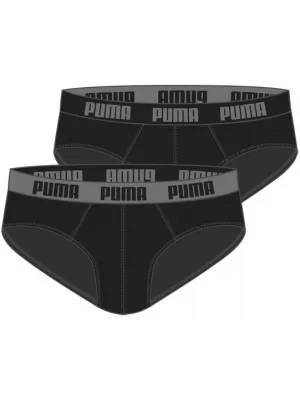 Briefuri pentru bărbați PUMA BASIC BRIEF 2P 88910006 NEGRU/NEGRU