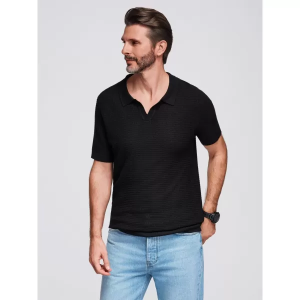  Tricou pentru bărbați OMBRE OM-POSS-0157 NEGRU 