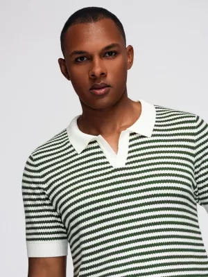 Tricou pentru bărbați OMBRE OM-POSS-0161 ALB ȘI MĂSLIN