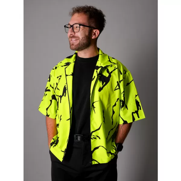  Cămașă premium pentru bărbați ALTISPORT VOJ/ALM052KOS01 VERDE NEON 