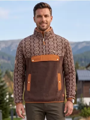 Hanorac pentru bărbați din fleece ALTISPORT GARM MARO