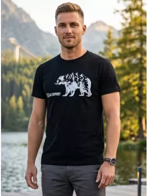 Tricou pentru bărbați cu mâneci scurte ALTISPORT ALM193129 NEGRU