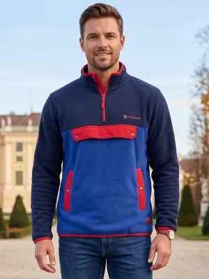 Hanorac pentru bărbați din fleece ALTISPORT GARM ALBASTRU