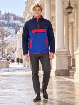 Hanorac pentru bărbați din fleece ALTISPORT GARM ALBASTRU