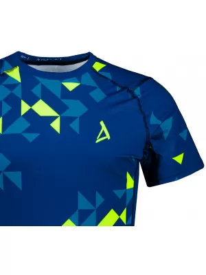 Compresia funcțională a bărbaților T -thirt premium ALTISPORT VOJ/ALM108TR04 GALBEN NAVY-NEON