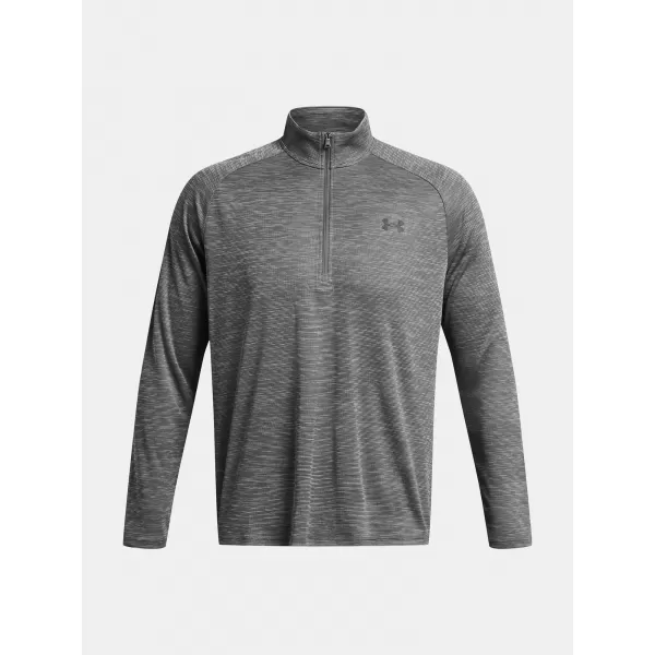  Tricou pentru bărbați UNDER ARMOUR UA TECH TEXTURED 1/2 ZIP 1382797-025 GRI 